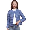 White Duck Down Light and Thin Round Neck Down Jacket Women's V-neck Warm Liner Short Jacket Autumn and Winter Women's Clothing Collarless Large Size