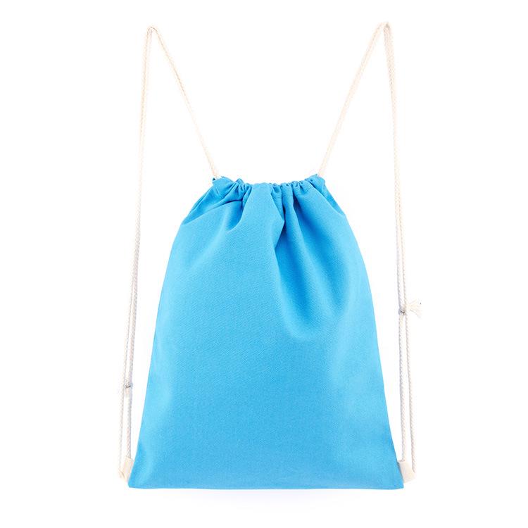 Eco-Friendly Canvas Drawstring Backpack - Blank Color Storage Bag