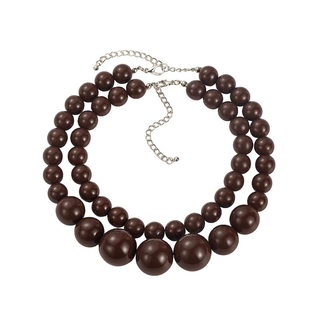Trendy Personalized Design Big Small Round Bead Beaded Necklace Set Exaggerated Simple Fashion Choker Necklace For Women