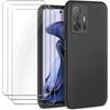 Silicone Case - Xiaomi - 11T Pro - Black - Flexible - 2 Tempered Glasses Included