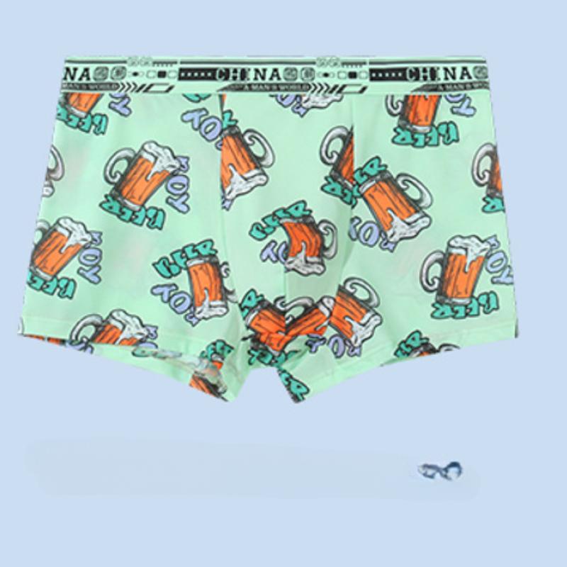 Herrenmode Bedruckte Boxershorts Shorts Aus Eisseide Sexy Nahtlose Unterwäsche Unterhosen Ultradünne Atmungsaktive Modehöschen