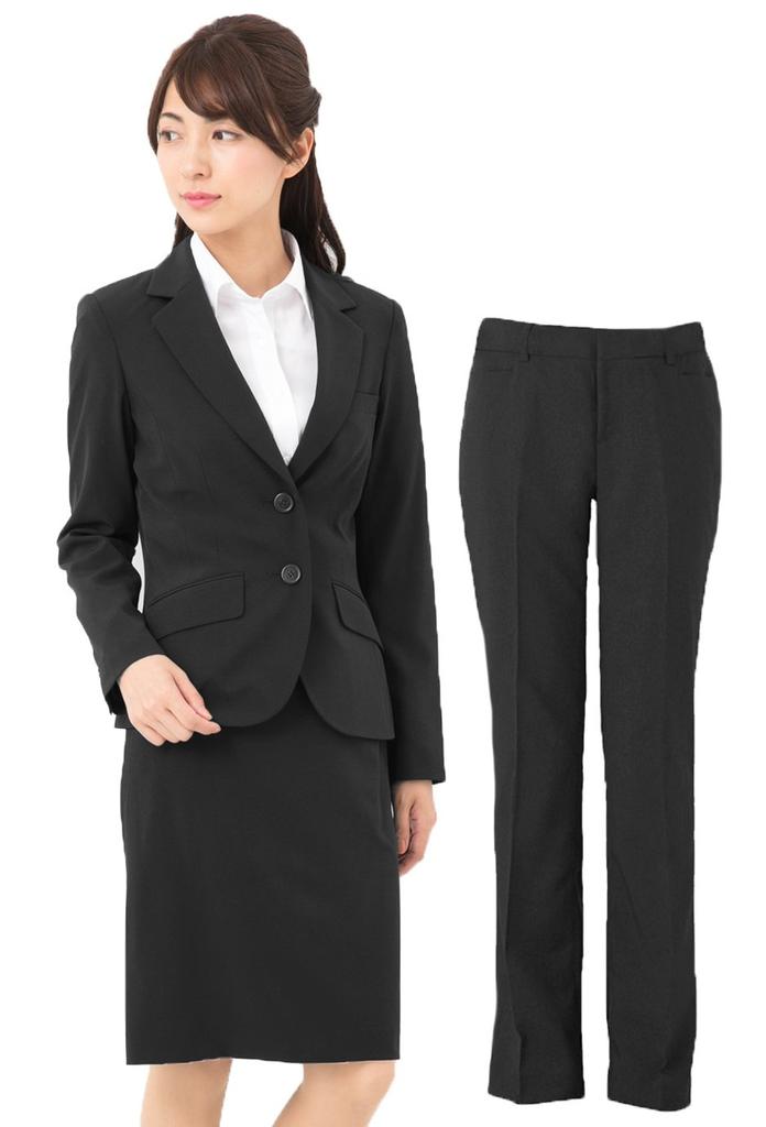 Stretch Tight Pants Size Black [Add Rouge] Women's Suit, 3-piece Set, 2-way Suit, Washable, Skirt, Full-Length [j5023], 5, [2 Buttons],