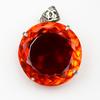 140 Ct Natural Red Topaz 925 CERTIFIED Sterling Silver Beautiful Round Pendant AI-55-NS