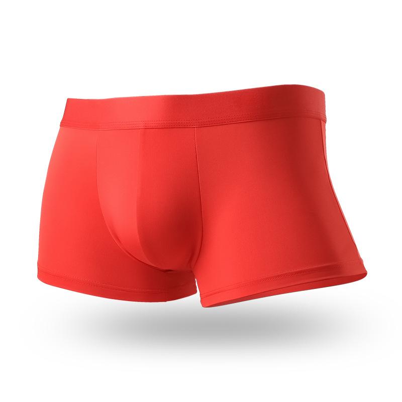 Men's Spring and Summer Solid Color Ice Silk 10A Antibacterial Double-layer Inner Breathable Briefs