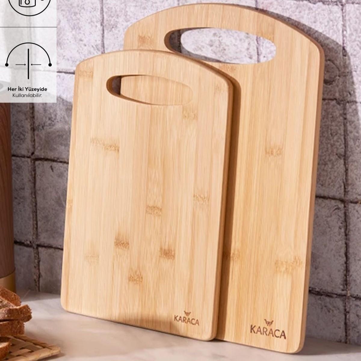 

2 Piece Bamboo Cutting Board Home Kitchen Wooden Set Standart коричневий