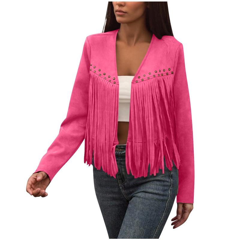 2026 Retro Ethnic Tassel Women's Cardigan Jacket - Stylish European & American E-commerce Fashion