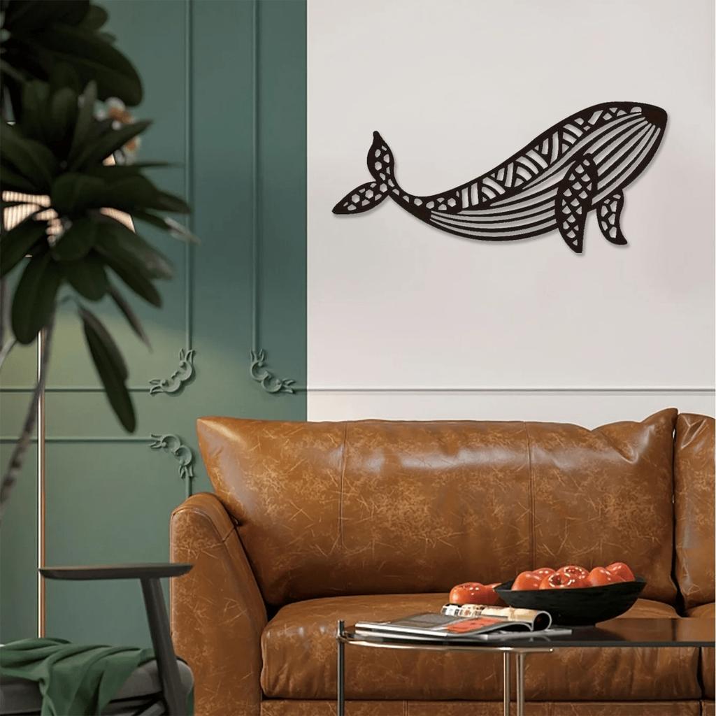 Creative 3D Whale Tail Metal Wall Art, Black Iron Sculpture Home Decor for Living Room, Hallway, Bedroom, Unique Gift Idea