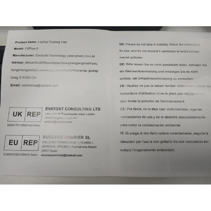 Laptop Cooling Pad Laptop Cooler Stand, Laptop Fan Cooling Pad for 12-15.6 Inch Laptop Notebooks, 5 Quiet Fans, 5 Angle Adjustable Laptop Cooling