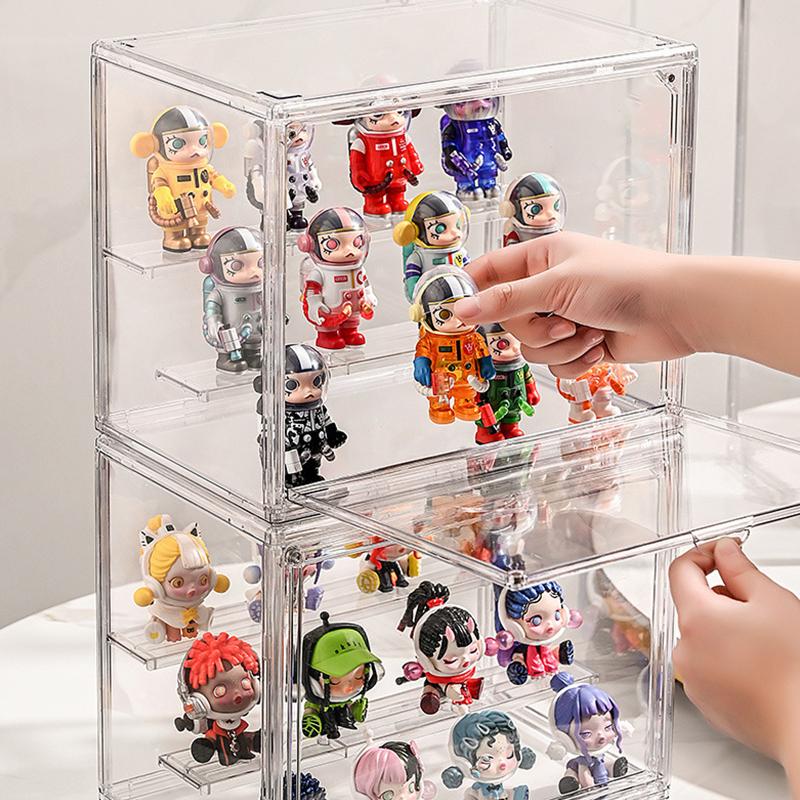 Caixa de Exibição de Armazenamento em Acrílico Transparente Para Brinquedos Fingures Vitrine Para Figuras e Bonecos Blind Box Organizador de Figuras de Ação