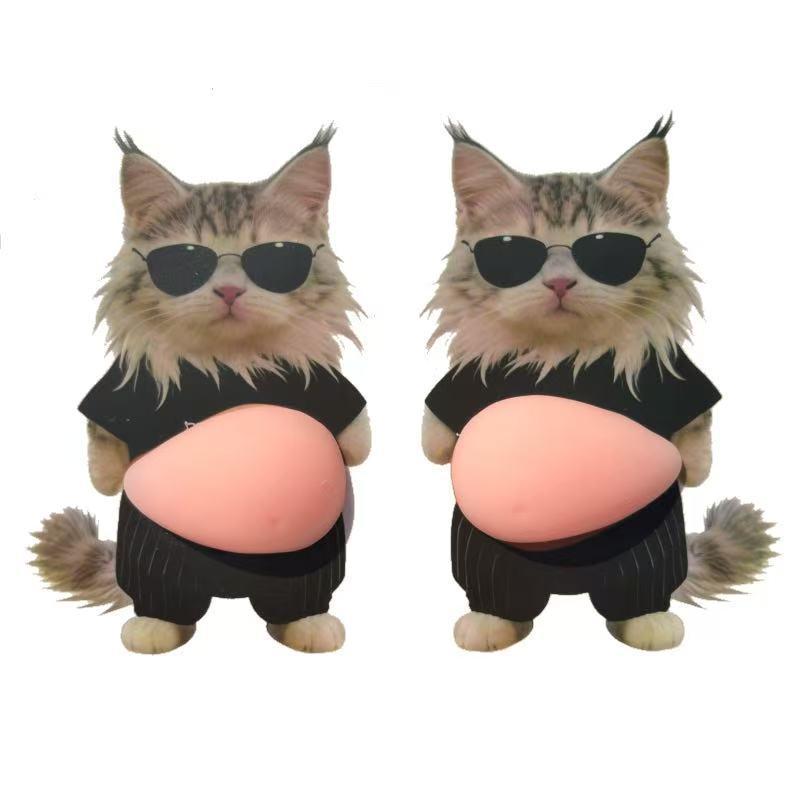 1/2Pcs Cute 3D Squeezable Soft Belly Dog Cat Stickers DIY Relieve Stress Mobile Phone Laptop Decoration Decal Home Decor