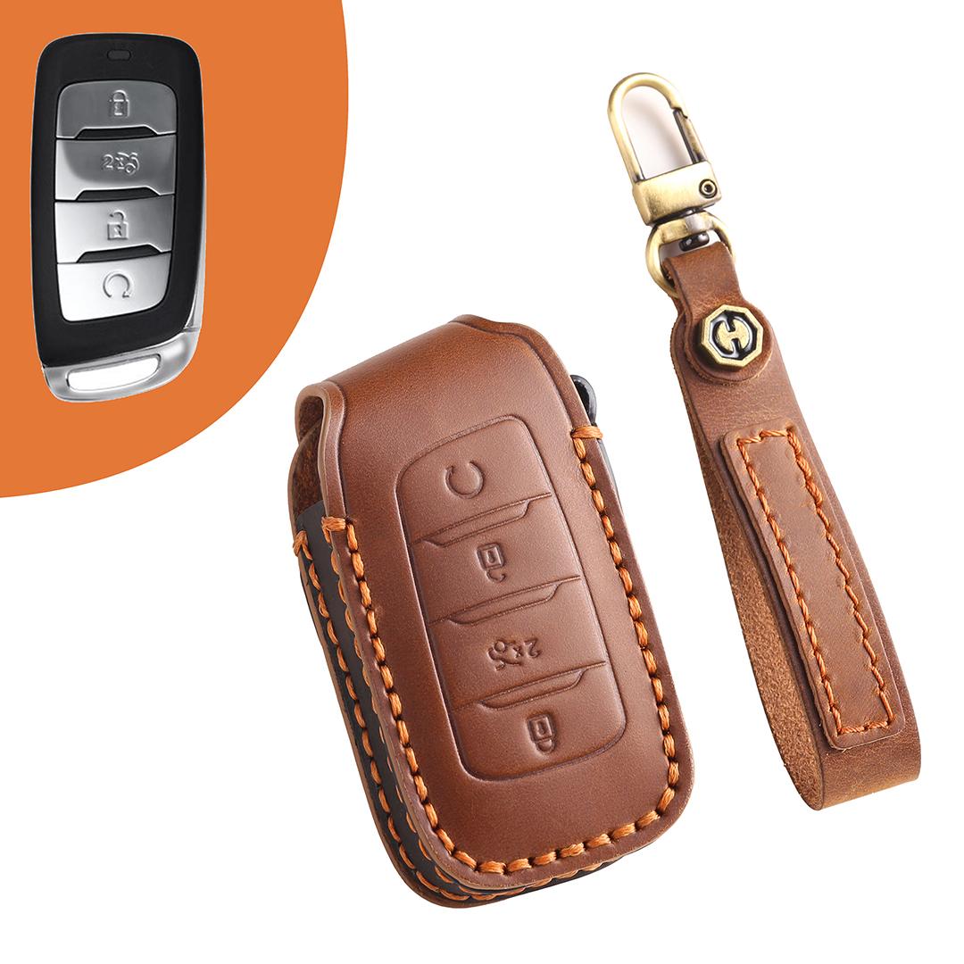 Suitable for changan CS75plus/X7/cs35/CS95/CS85 Handmade Cowhide High-End Car Key Cover коричневый