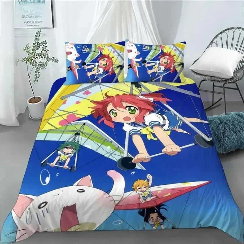 New Lucky Star 3D Print Anime Girl 3 PCS Duvet Cover Set Fashion Bedding Sets Comforter Duvet Cover Pillowcase Home Textiles