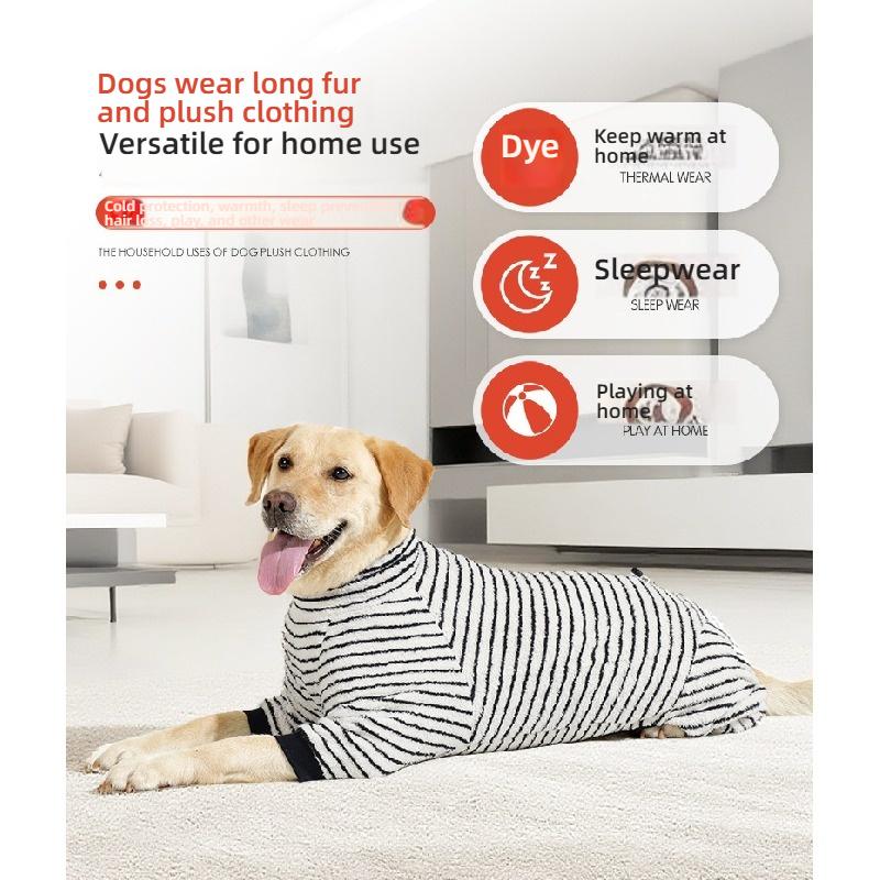 Winter Dog Four-Legged Coat Soft Long Plush Warm Anti-Shed Pet Cotton Jumpsuit For Small Medium Dogs