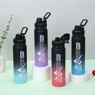 1 Litre Sports Water Bottle Leak Proof Colorful Plastic Cup Drinking Bottle for Outdoor Travel Portable Gym Fitness Jugs
