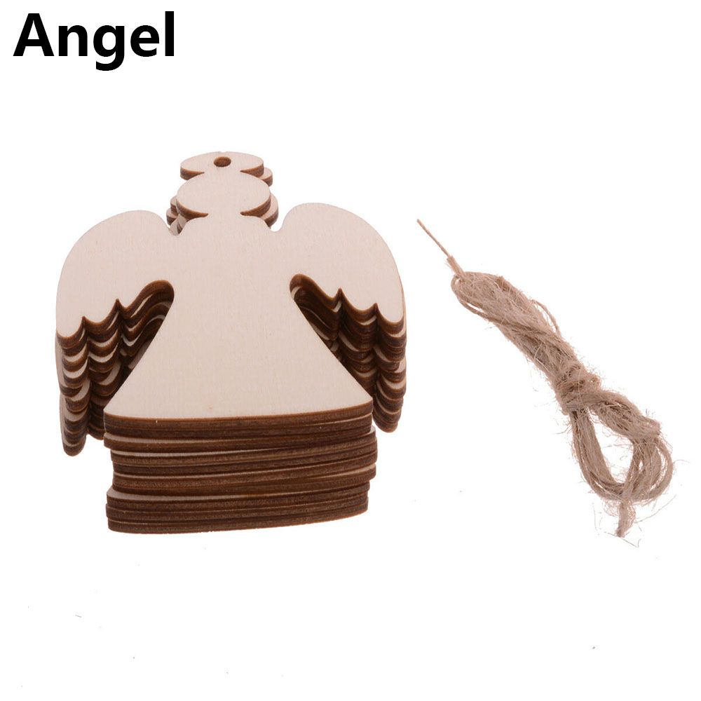 Pendant Decorations DIY Craft Christmas Decor Wood Hanging Tree Ornaments Snowman Snowflake Elk