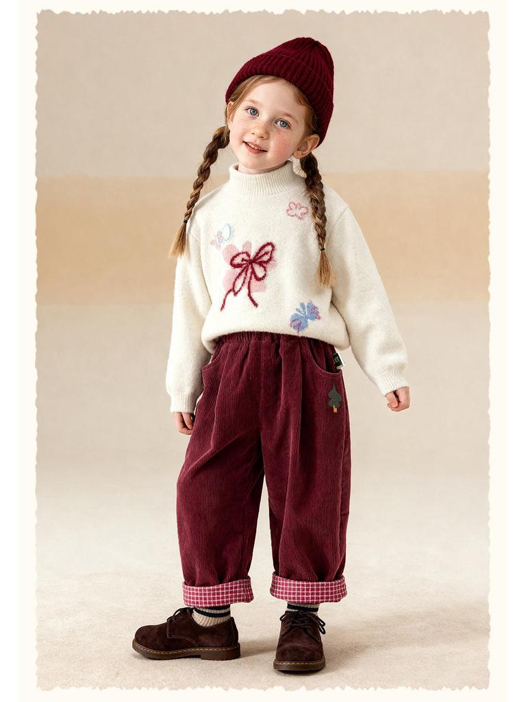 Winter 2025 Girls' Fleece-Lined Warm Casual Pants