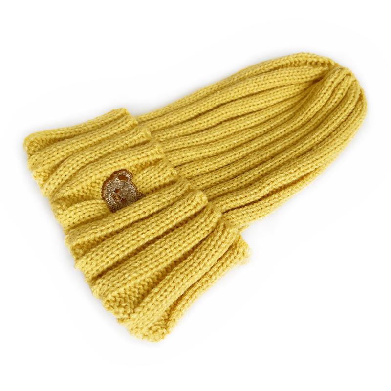 Cozy Autumn/Winter Crochet Baby Beanie with Embroidered Bear