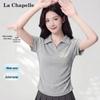 La Chapelle Women's Heart Print Polo T-Shirt
