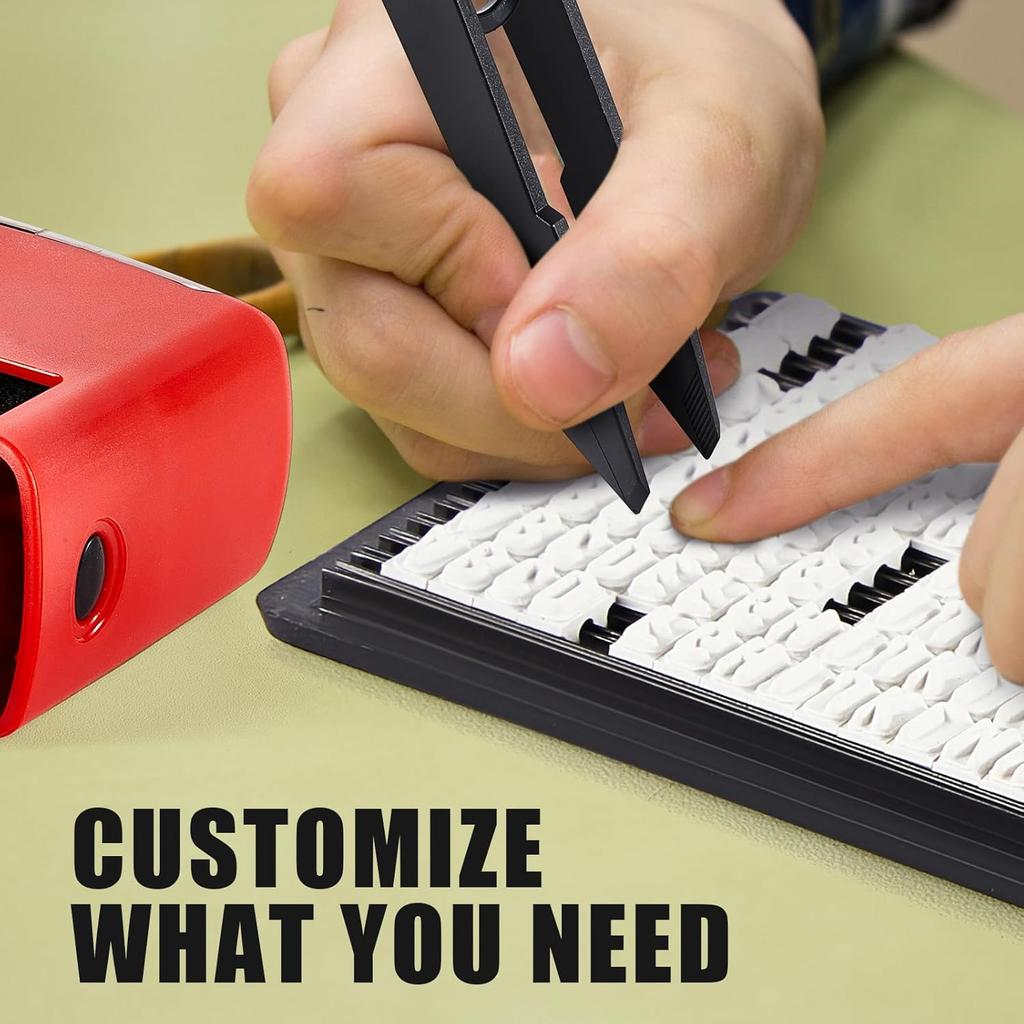 Fulmoon 2 Pieces Self Inking Rubber Stamp Personalized Do It Yourself 5 Lines Custom Message or Address Stamp Kit with Black Ink for Office Business