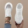 TUINANLE Bequeme Damen weiße flache Schuhe Spitzendesign Atmungsaktiv Leichtgewichtige Freizeit-Sneaker