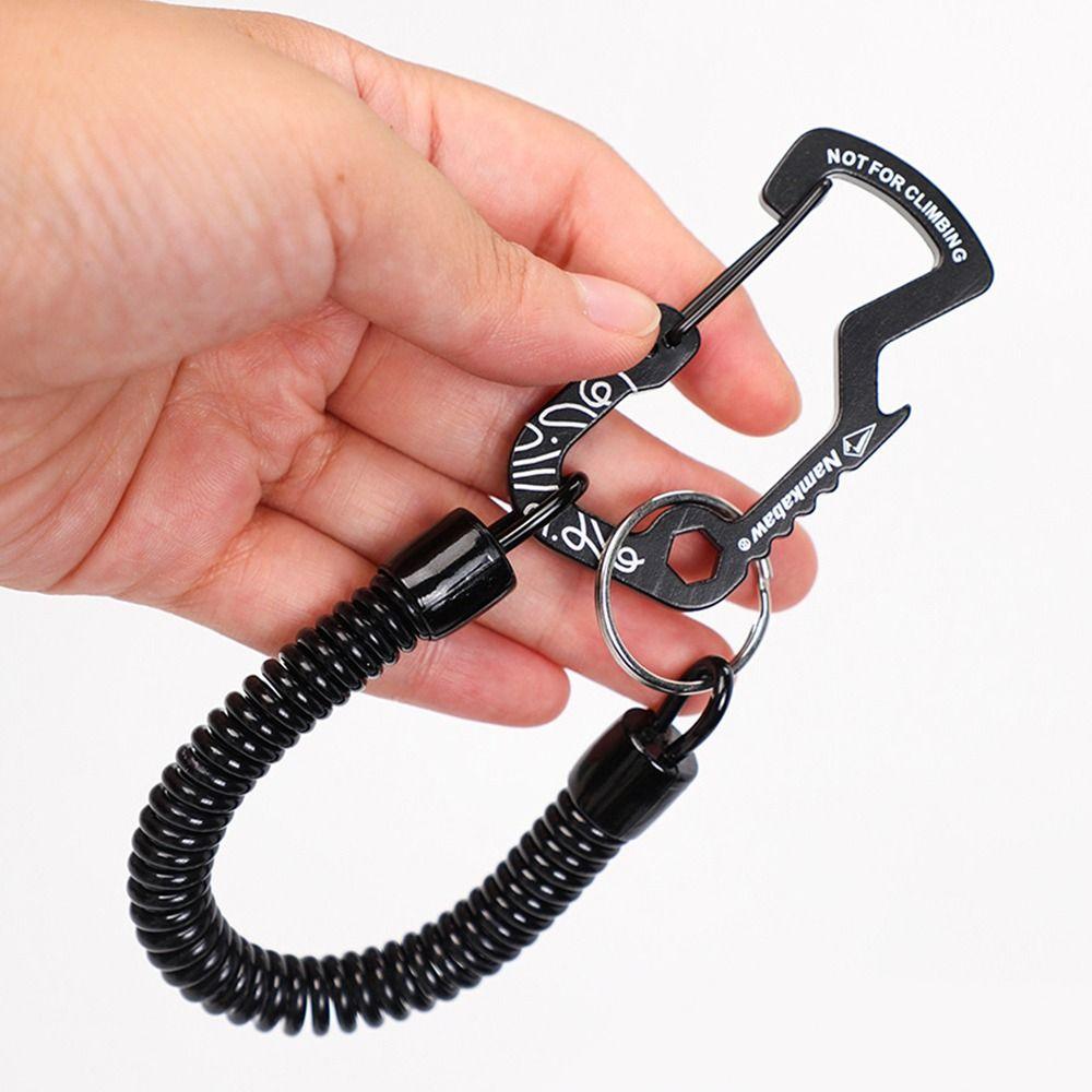 1/2/5pcs Multi functional Security Gear Tool Black Hiking Camping Phone Keychain  for Camping Hiking