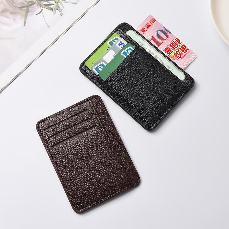 Ultra Thin Pu Leather Credit Card Wallet Minimalist Front Pocket Card Holder for Men Women Multiple Slot Portable Cash Purse