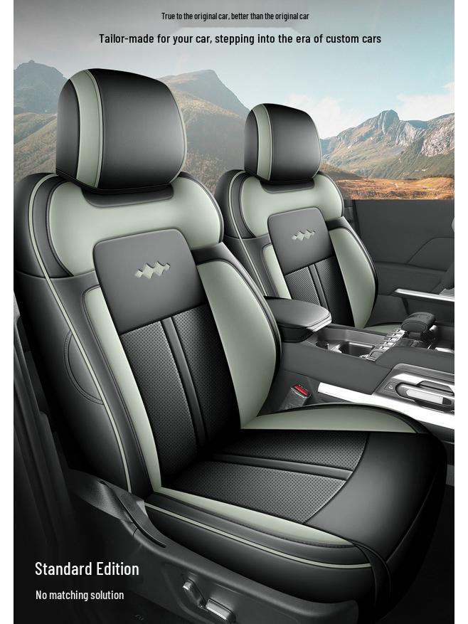 Equation Leopard Titanium 3 Full Leather Breathable Car Seat Cover for All Seasons