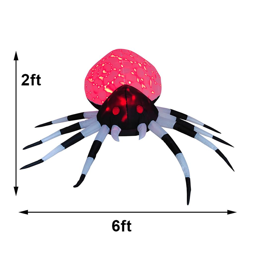 Inflatable Spider with LED Light Blow Up Yard Decoration Spider for Party Garden Lawn Patio
