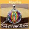 Elegant Vintage Jesus And Virgin Mary Necklace For Women And Men Fashionable Cross Chain