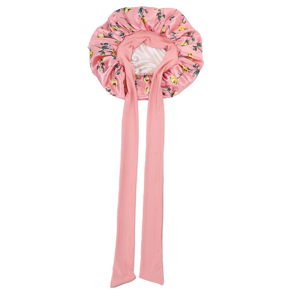 Satin Hair Hat With Digital Floral Design For Comfort And Style