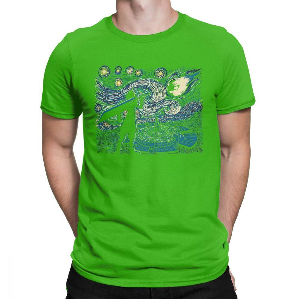 Men Starry Fantasy Van Gogh Final Fantasy T Shirts Portrait Vincent Pop Art Game Cotton Funny Short Sleeve Tees Gift T-Shirts