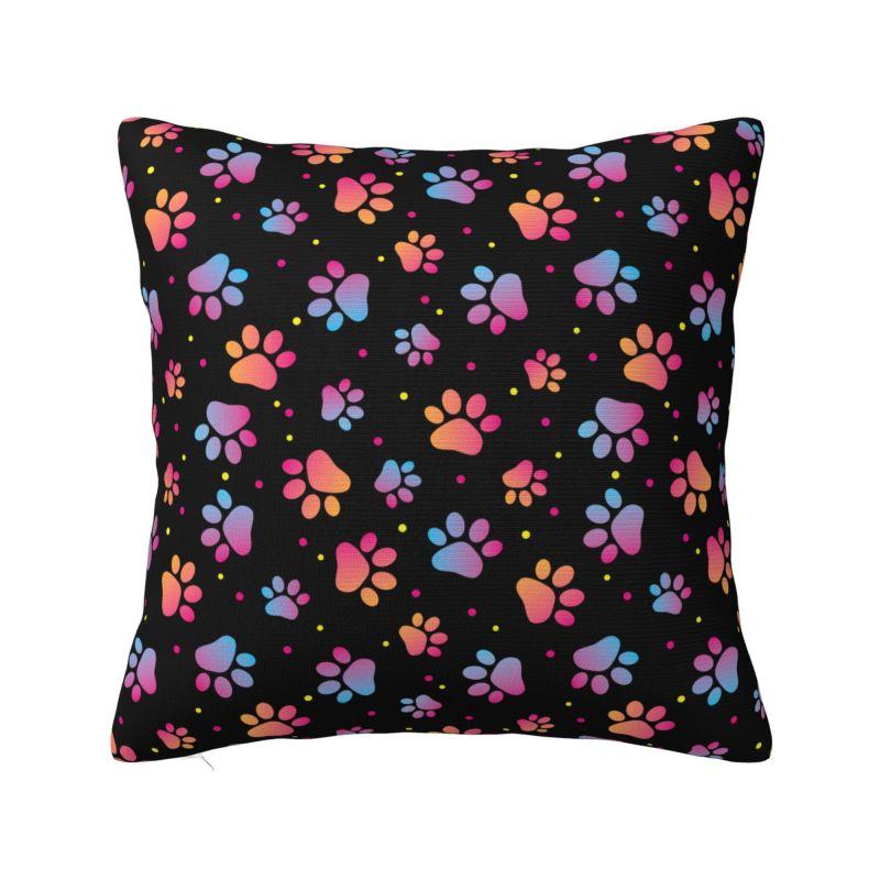 Colorful Animal Footprint Dog Paw Prints Cushion Cover cm Velvet Throw Pillow Case for Living Room Bedding Sofa Pillowcase