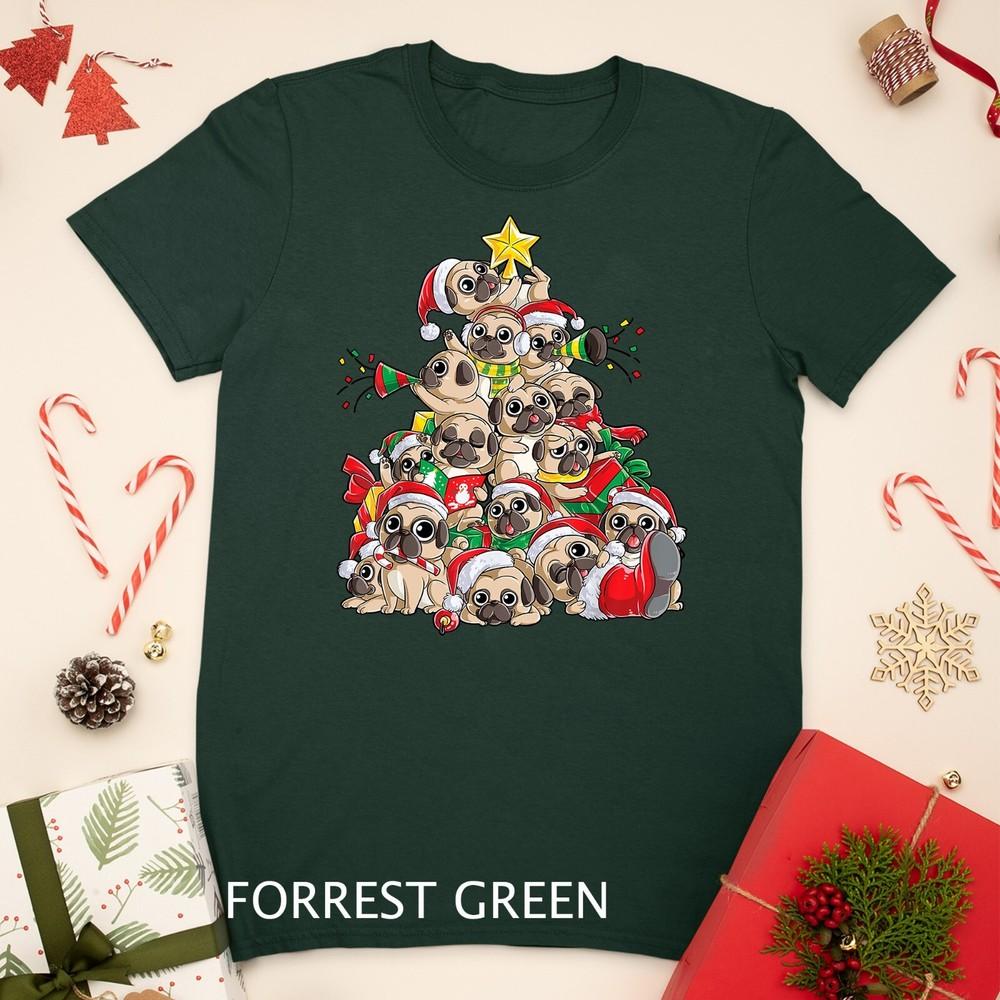

Pug Christmas Shirt Merry Pugmas Xmas Tree Santa Boys Gifts Unisex T-shirt 4XL