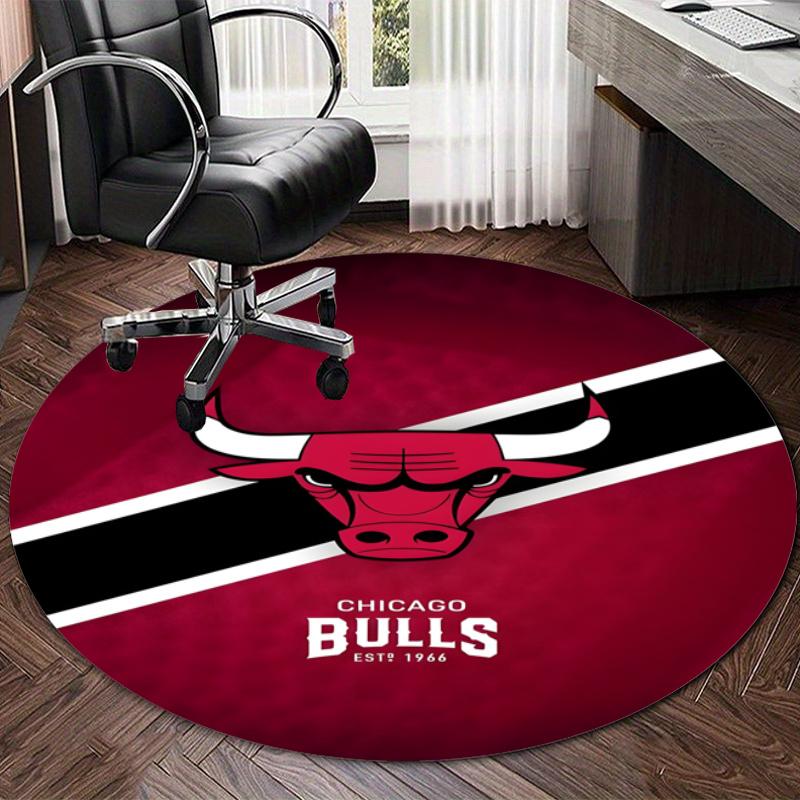 Personalized Chicago Bulls Round Chair Office Rug - Perfect for Mat, Office Chair & More - Ideal Gift for Birthdays and Holidays