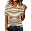 Women's V-Neck Loose Fit Halloween Print Casual T-Shirt