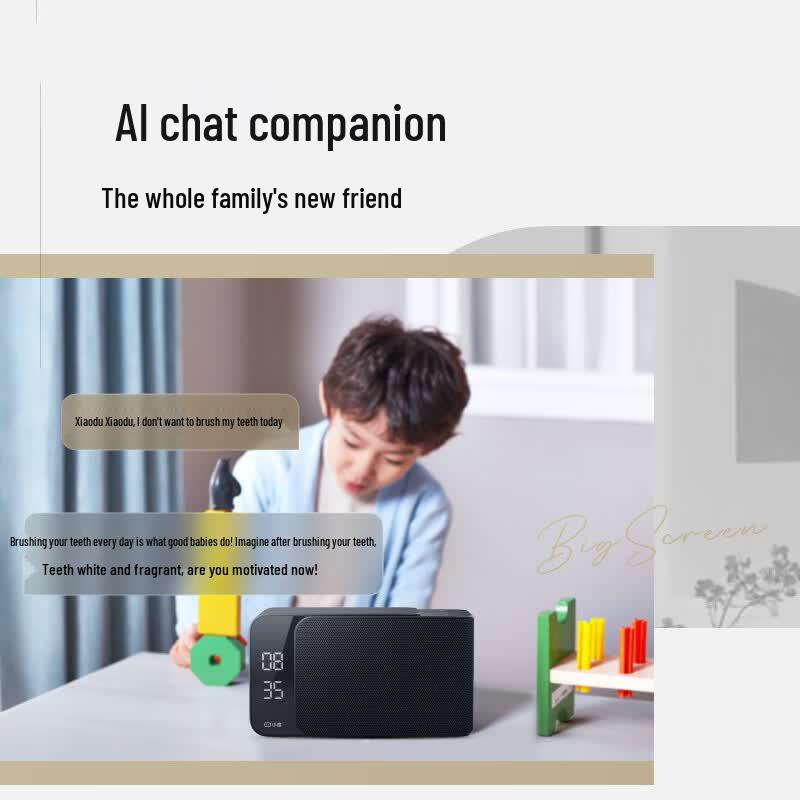 XiaoDu Smart Speaker Mate mit LED-Uhr und KI-Stimme (CN-Version)