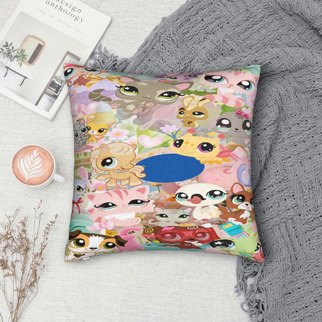Littlest Pets Shops Pillow Cover Retro Trendy Pillow Case For Living Room Chair Soft Pillowcases Gift Idea
