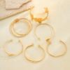 Elegante Vintage Hohllinien-Streifenblumen-Drehmetall-Armreif-Armband-Sets für Damen Tägliches Tragen Party Hochzeit Urlaub Schmuck