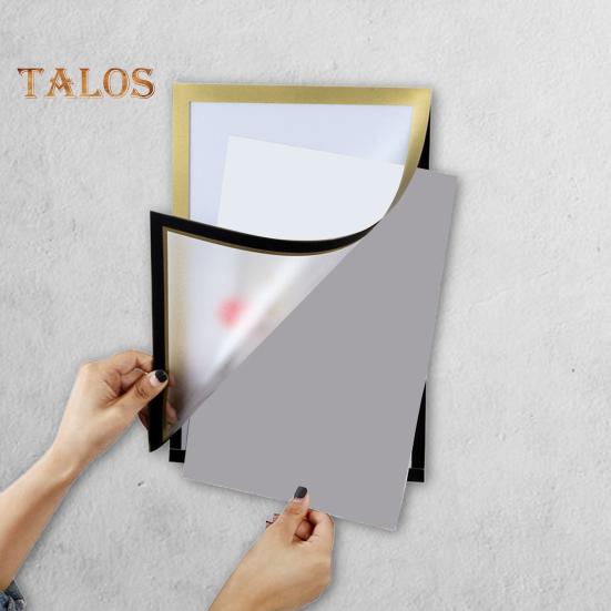 A5/A6 Magnetic Sign Holder Wall Mounted Self-Adhesive Photo Display Frame Transparent PVC Picture Document Paper Poster Artwork Painting Holder