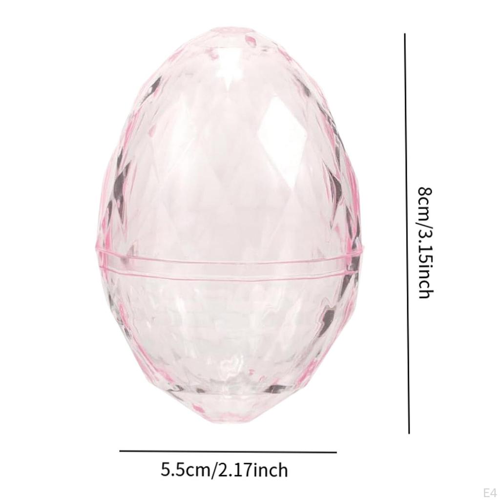 12 Pieces Fillable Clear Egg Shaped Candy Boxes To Fill with Easter Baskets for Birthday