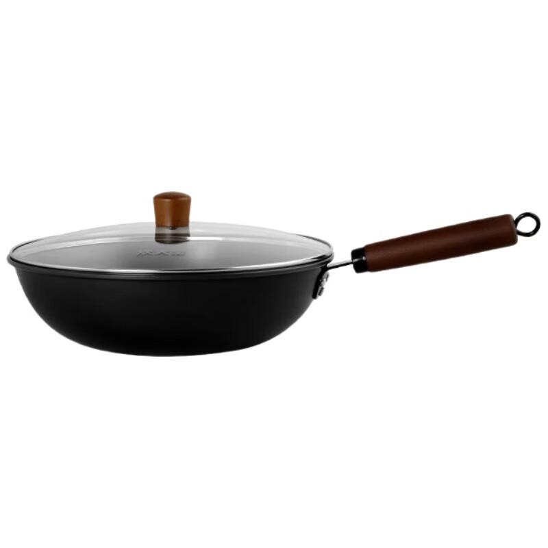 COOKER KING 32cm Wrought Iron Non-Coated Honeycomb Frying Wok