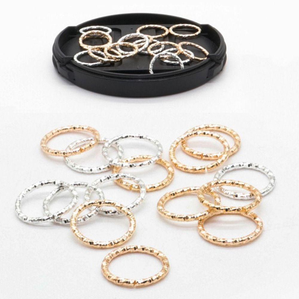 50 STÜCKE Öffnungsring Kreis Haarringe Anhänger Manschette Clip Haarflechten Styling Werkzeug Dreadlocks Perlen