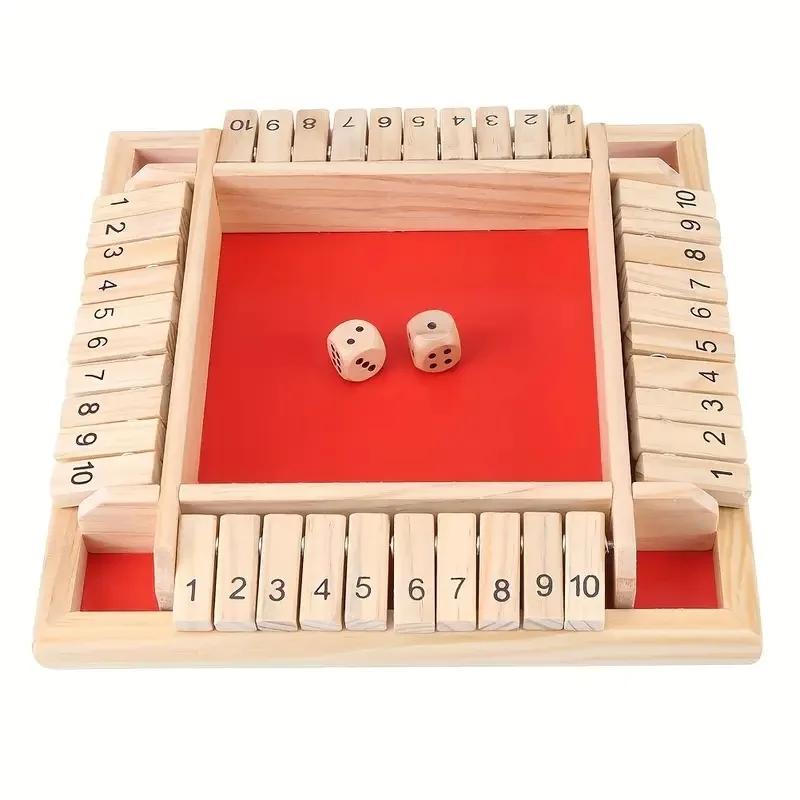Wooden Dice Game Board, Family Party Fun Board Game, Multi-Color Chessboard Number Game, Ideal for Family Gatherings