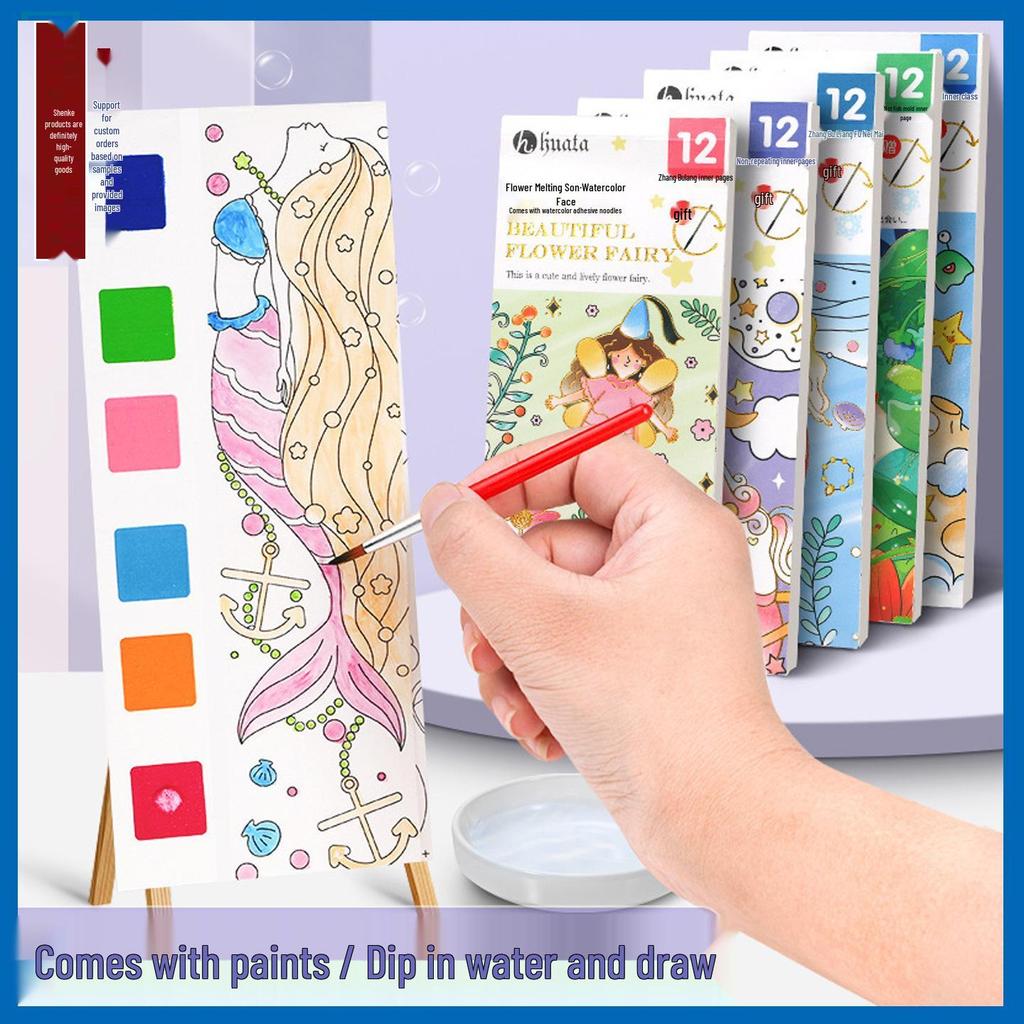 Children's Watercolor Coloring & Doodling Sticky Notes - Educational Drawing & Painting Book for Kindergarten