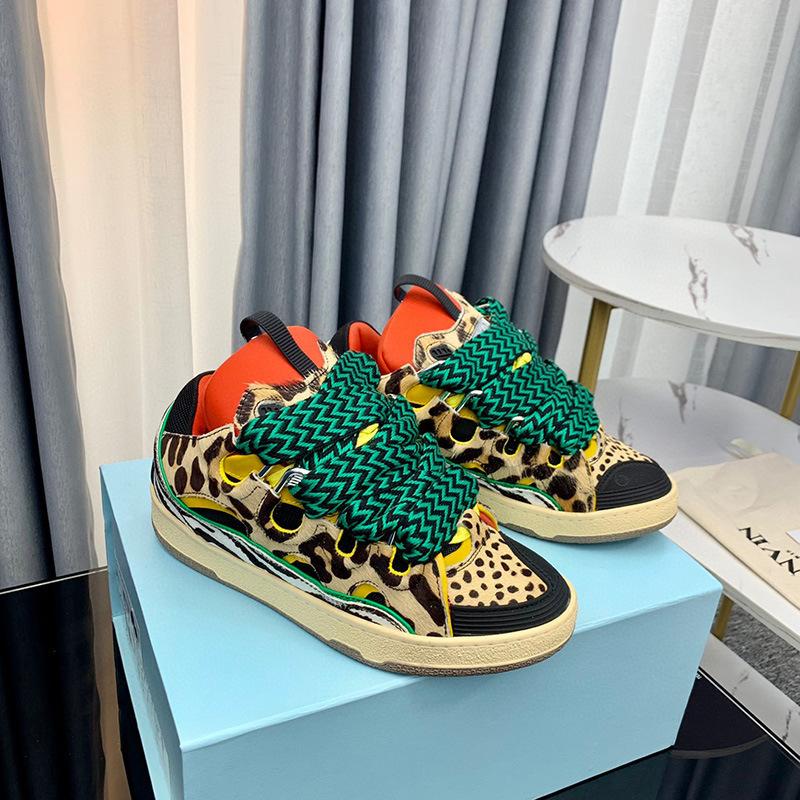 New Women Men Unisex Casual Shoes Sneakers Round Toe Lace Up Fashion Design Colorful Print Mixed Color Street Style Sport Shoes