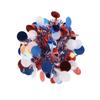 Patriotic Metallic Pom Poms for Celebrations Red White and Blue Striped Handheld Cheer Accessories for Events and Parties USA Theme