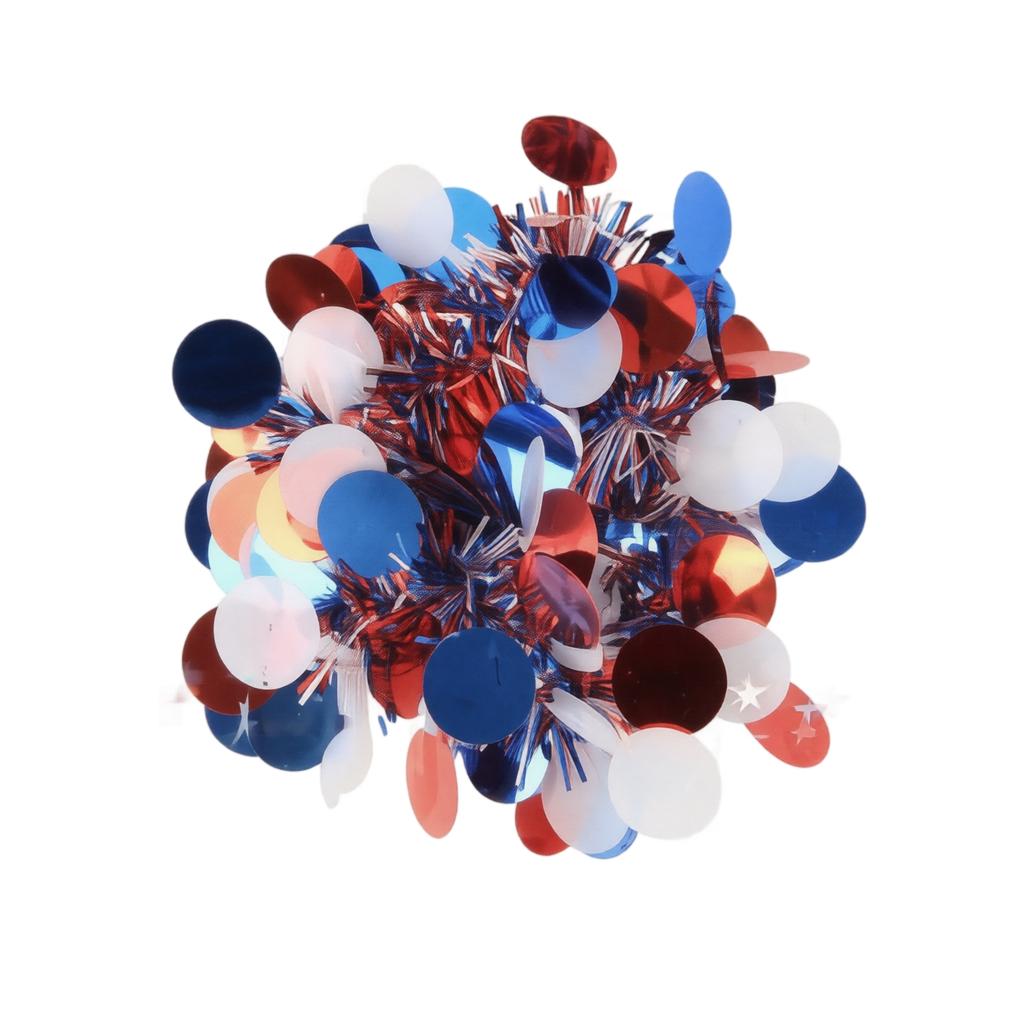 Patriotic Metallic Pom Poms for Celebrations Red White and Blue Striped Handheld Cheer Accessories for Events and Parties USA Theme
