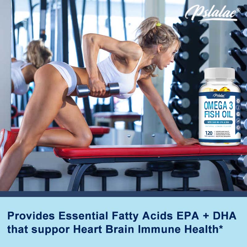 Triple-strength Omega-3 Fish Oil Capsules, Wild-caught EPA and DHA, Omega-3 Fatty Acids, Suitable for Adults.