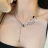 Sweet Spicy Girl Zircon Tassel Necklace - Hip Hop Style Clavicle Chain for Women, Summer Luxury Accessory