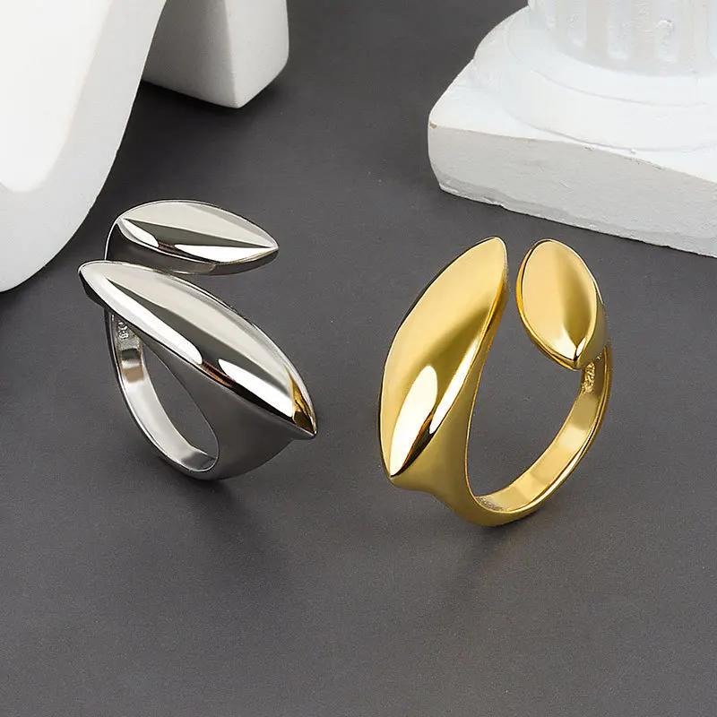 LATS Designer Gold Silver Colour Water Drop Ring Woman Europe America Jewelry Trendy Accessories Gift